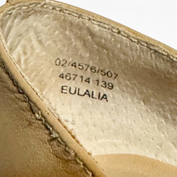 Ann Kristal Leather Pumps 5.5M Camel Tan Bow Square Toe Block Heel Y2K Eulalia - Picture 11 of 11